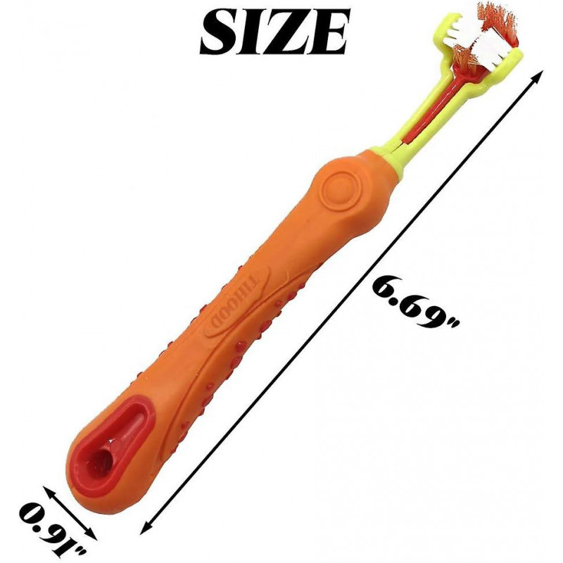 Pack of 3 Three Sided Pet Toothbrush Dog Brush Addition Bad Breath Tartar Teeth Care Dog Cat Cleaning Mouth