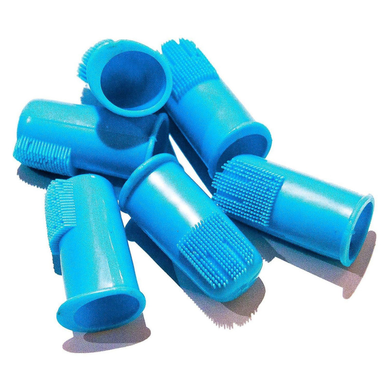 Dog Finger Toothbrush Set of 6 - Dental Brush for Large to Small Dogs, Cats, and Most Pets