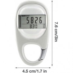 Podomètre Marche 3d Compteur d’étapes simples Marcher 3d avec clip blanc Podomètre à mémoire de 7 jours Smart Ban