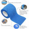 Bandage adhésif Bandage élastique Bleu 2.5cm X 4.5m 12 Rouleaux Cheville Tissu Non tissé