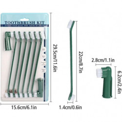 8pcs Dog Toothbrush, 2 Dog Finger Toothbrush & 6 Dual Headed Dental Hygiene Brushes For Small Medium Large Dogs Cats