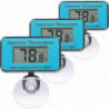 3pcs Blue Aquarium Thermometer With Suction Cup, Waterproof Lcd Digital Thermometer Fish