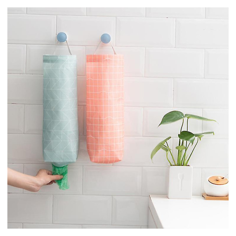 2pcs Plastic Bag Holder Waterproof Wall Mount Grocery Bag Dispenser Garbage Bag Organizer Plastic Bag