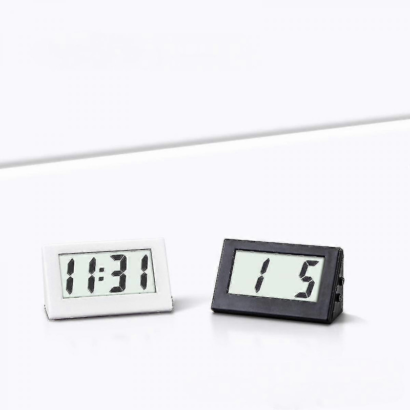 Car Dashboard Clock - Mini Electronic Digital for Auto, Truck, and Vehicle Self-adhesive Bracket Included White