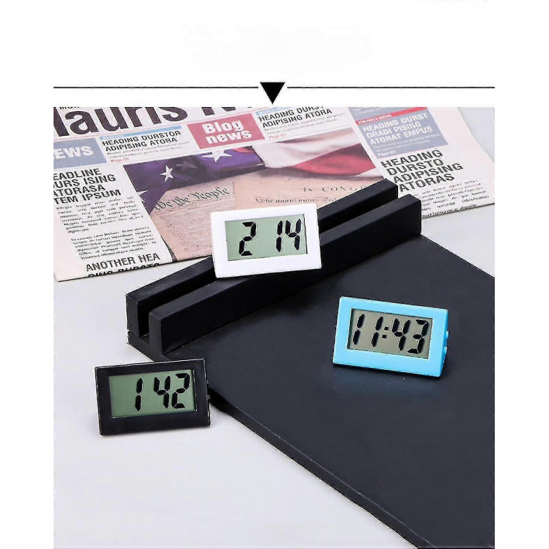 Car Dashboard Clock - Mini Electronic Digital for Auto, Truck, and Vehicle Self-adhesive Bracket Included White