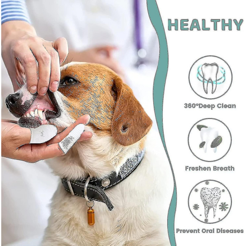 Brosse à dents à doigt de chien, brosse à dents en tissu brosse à dents à doigt d’animal de compagnie Brosses [...]