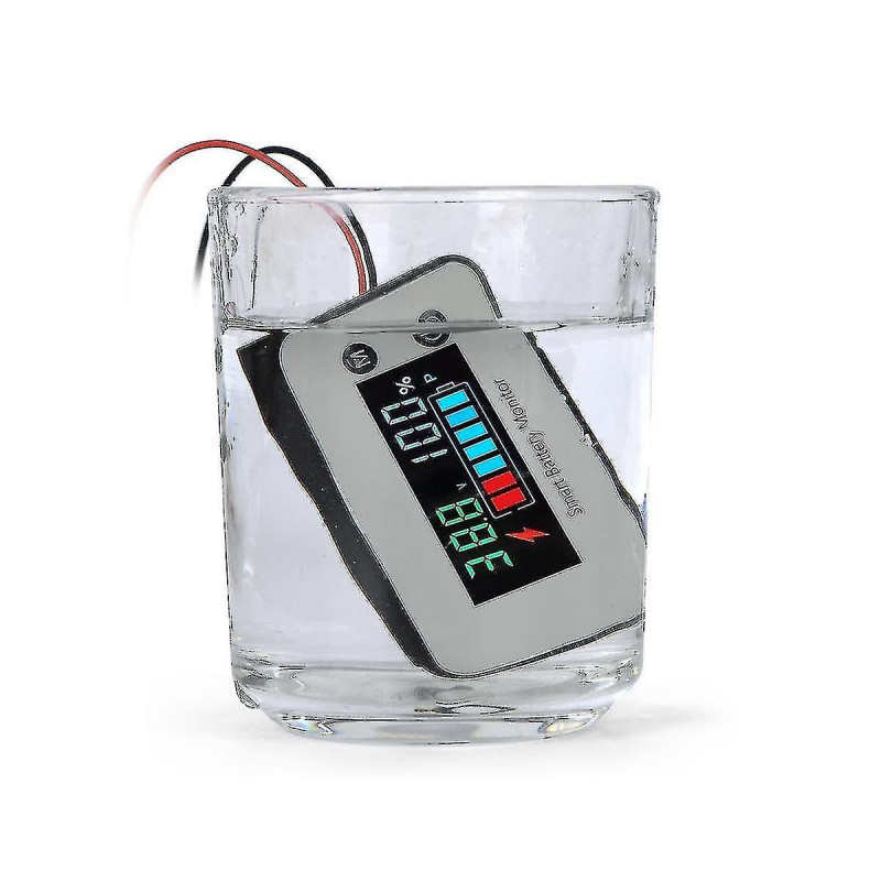 Ipx7 Waterproof Monitor 7-100v Capacity Tester Meter With Buzzer Alarm Temperature,