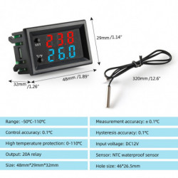 Moniteur d’affichage LED double couleur Contrôleur électronique de température Chaleur / refroidissement