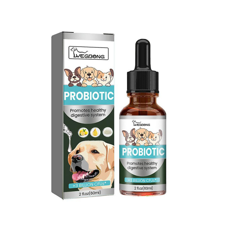 Gouttes probiotiques pour animaux de compagnie,Supplément de soutien digestif et immunitaire pour chiens et [...]
