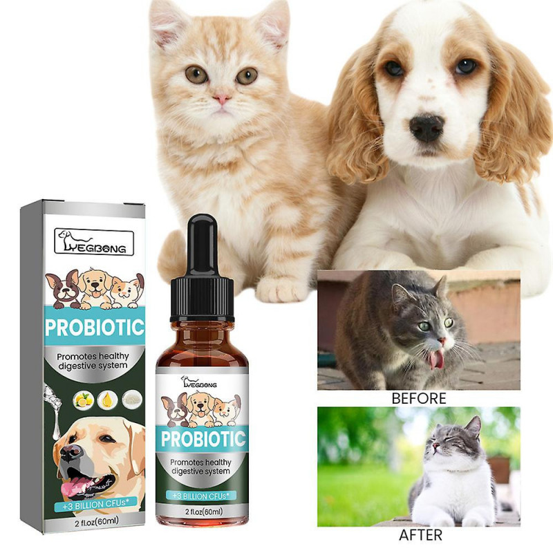 Gouttes probiotiques pour animaux de compagnie,Supplément de soutien digestif et immunitaire pour chiens et [...]