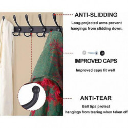 Porte Manteau Mural, Patere Murale - Acier Inoxydable Ultrasolide, 5 Crochets Triples, Portemanteau Pour les [...]