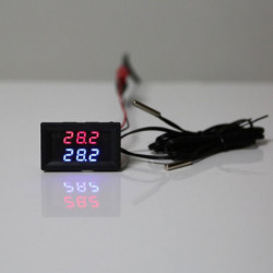 Temperature Gauge Sensor Dual Display Monitor With 2 Ntc Waterproof Probes