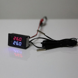 Temperature Gauge Sensor Dual Display Monitor With 2 Ntc Waterproof Probes