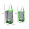Hanging Folding Mesh Garbage Bag Organizer Trash Bags Holder Recycling Containers Storage for Kitchen - Size S(Green)