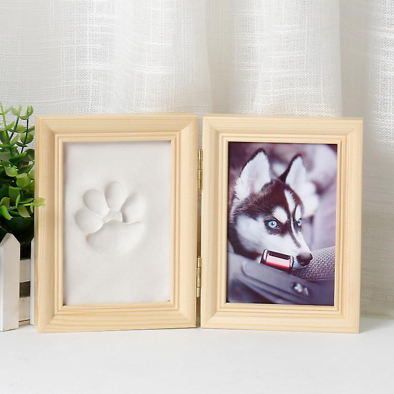 Claw Print Set For Dogs And Cats, Wooden Frame, 3d Plaster Model