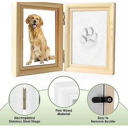 Claw Print Set For Dogs And Cats, Wooden Frame, 3d Plaster Model