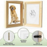 Claw Print Set For Dogs And Cats, Wooden Frame, 3d Plaster Model