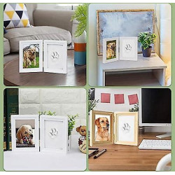 Claw Print Set For Dogs And Cats, Wooden Frame, 3d Plaster Model