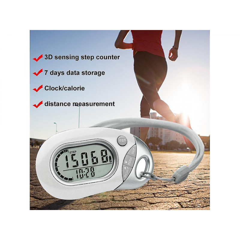 Step Counting Fitness Portable Walking Distance Calorie Mini Induction Accurate Digital Lcd 3D Exercise Silent [...]