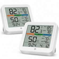 2 Pack Digital Indoor C Calibrat Back , Temperature Gau