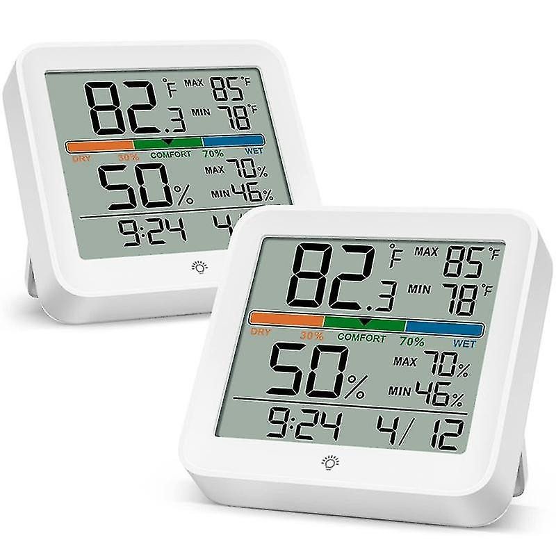 2 Pack Digital Indoor C Calibrat Back , Temperature Gau