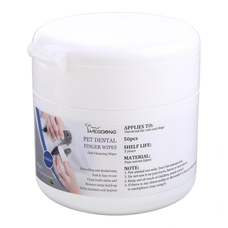 50pcs Dog Dental Wipes For Cat And Dog Optimize Oral For Health Reduce Plaque