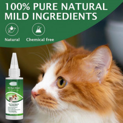 Gouttes oculaires pour chiens pour le lavage oculaire pour animaux de compagnie, soulager les yeux roses, [...]