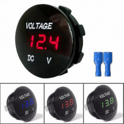 Led Digital Display Voltmeter Panel Dc12v Waterproof Digital Round Pan
