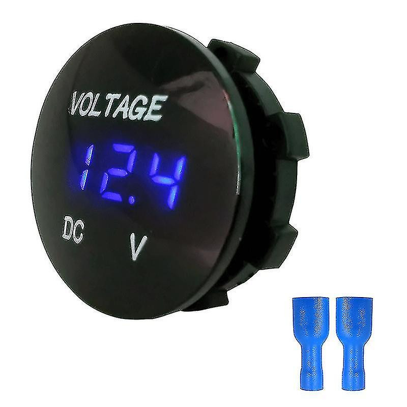 Led Digital Display Voltmeter Panel Dc12v Waterproof Digital Round Pan