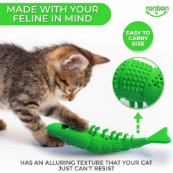 Brosse à dents pour chat Jouet d’herbe à chat - Caoutchouc dur durable - Soins dentaires pour chats, Cat Inte