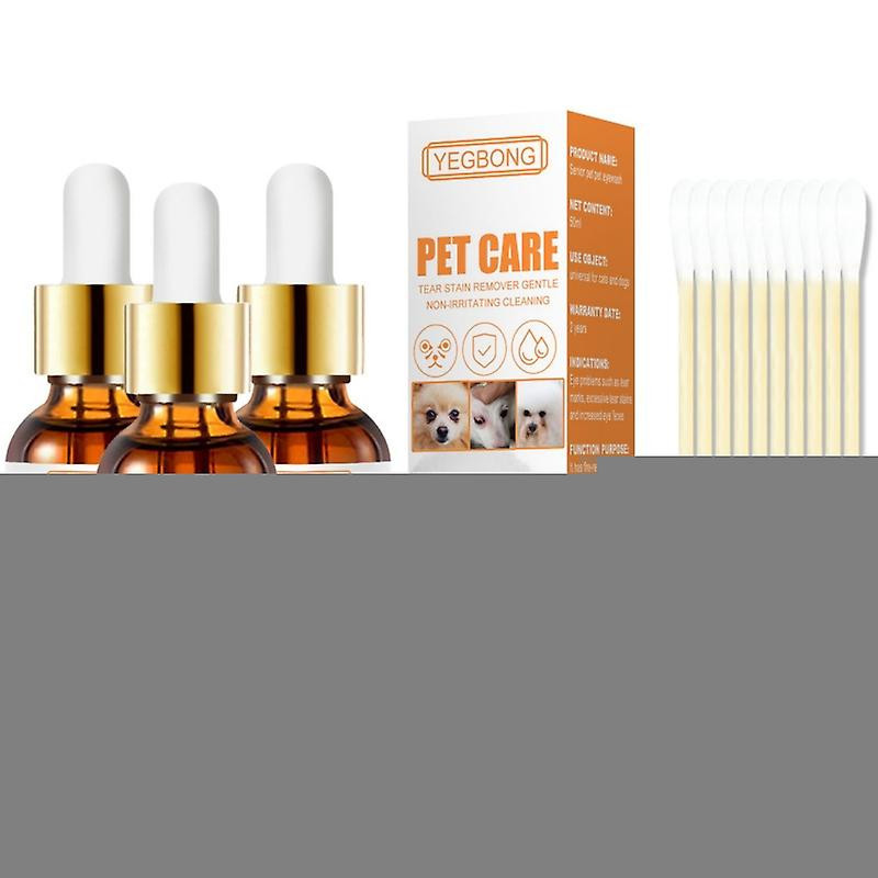3Pcs 60ml Pet Eye Drops Dog Cat Tearing Stain Removal Dirt Stain Remover Anti-Inflammatory Eye Care Cleaner Pet Eye Drop
