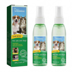 2pcs Pet Tooth Cleaning Spray Dog Oral Care Bad Teeth Breath Freshener Plaque Remove