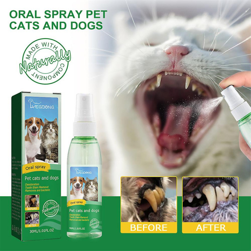 Pet Tooth Cleaning Spray Dog Oral Care Bad Teeth Breath Freshener Plaque Remove