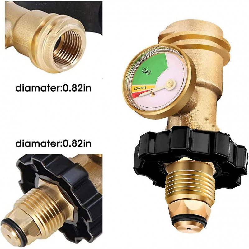 Pol Compteur de gaz propane Réservoir Détecteur de fuite intégré, Compteur de jauge de réservoir de carburant au [...]