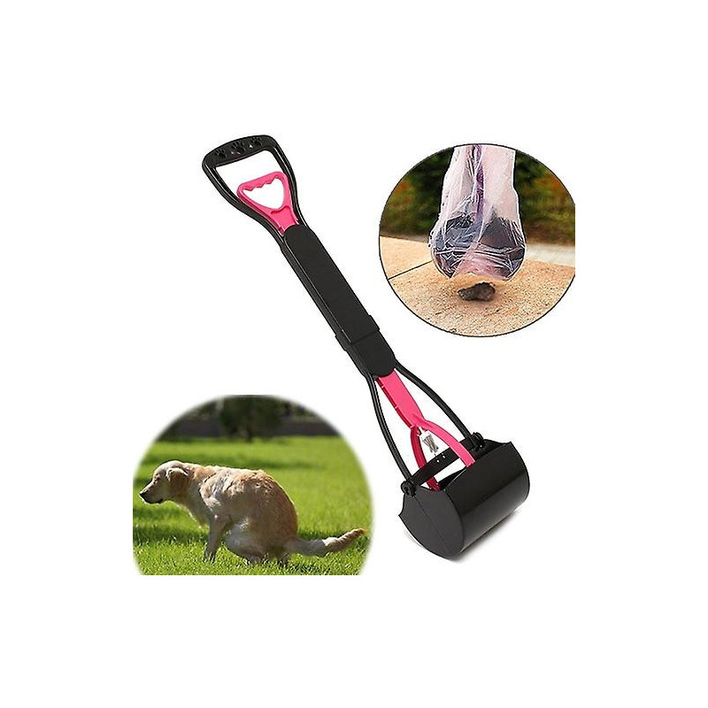 ZHOUBA Long Handle Dog Pooper Scooper Plastic Pet Waste Clean Pickup Tool Poop Picker