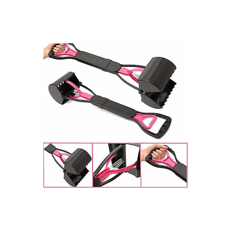 ZHOUBA Long Handle Dog Pooper Scooper Plastic Pet Waste Clean Pickup Tool Poop Picker