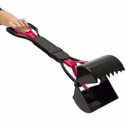 ZHOUBA Long Handle Dog Pooper Scooper Plastic Pet Waste Clean Pickup Tool Poop Picker