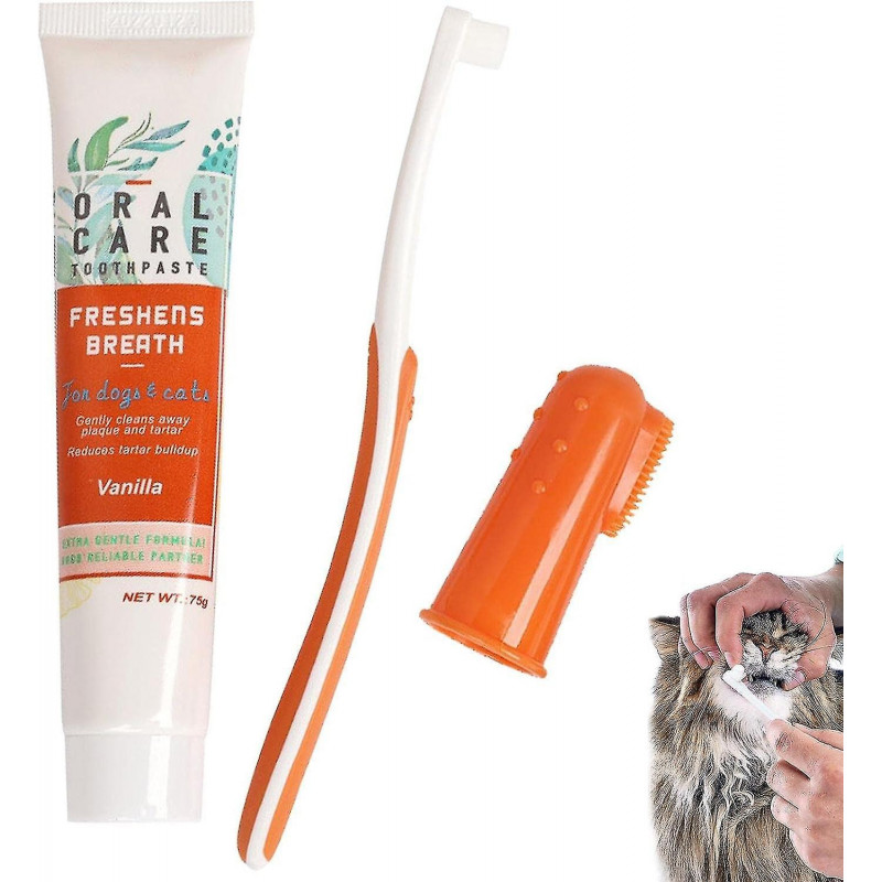 Pet Toothpaste And Toothbrush, Puppy Tooth Brushing Kit Small Dog, Dog Toothbrush Toothpaste And Finger Brush Set
