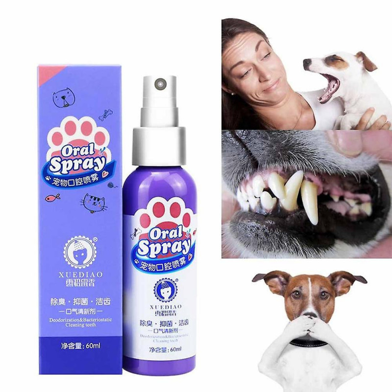 60ml Pet Oral Care Cleaning Spray Dog Cat Teeth Breath Freshener Mouth Cleaner Supplies Of Éliminer Bad