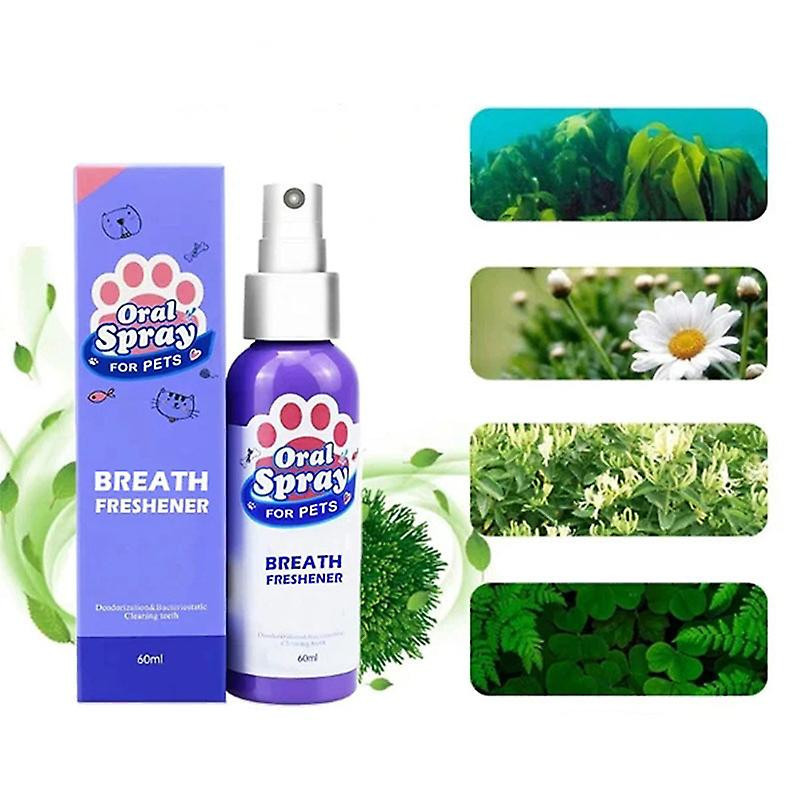 60ml Pet Spray Chien Soins bucco-dentaires Mauvaise haleine Nettoyage des dents Assainisseur Plaque Remover [...]