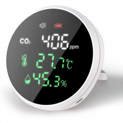 CO2 Monitor, CO2 Sensor 3 in 1 Indoor Air Quality Monitor for CO2 Temperature Humidity with LCD Display and Alarm [...]