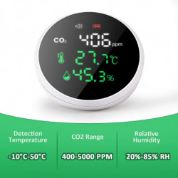 CO2 Monitor, CO2 Sensor 3 in 1 Indoor Air Quality Monitor for CO2 Temperature Humidity with LCD Display and Alarm [...]