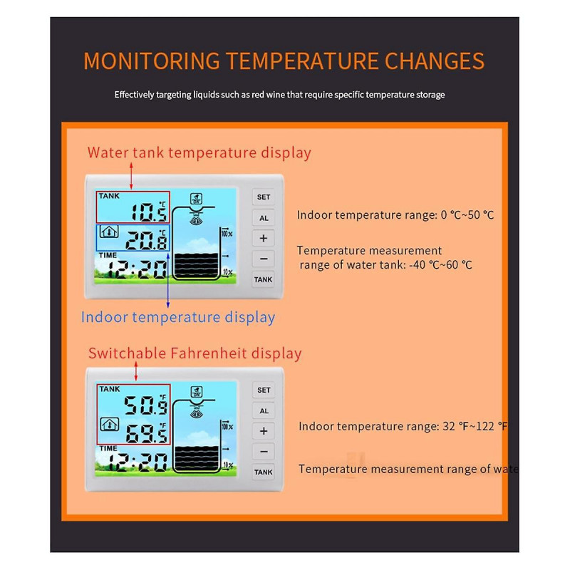 Capteur de niveau à ultrasons,Capteur de niveau de profondeur de liquide de réservoir d’eau Capteur de niveau de [...]