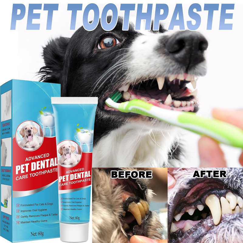 Pet Toothpaste Dental Gel For Dogs Helps Remove Plaque & Tartar Mint Flavor