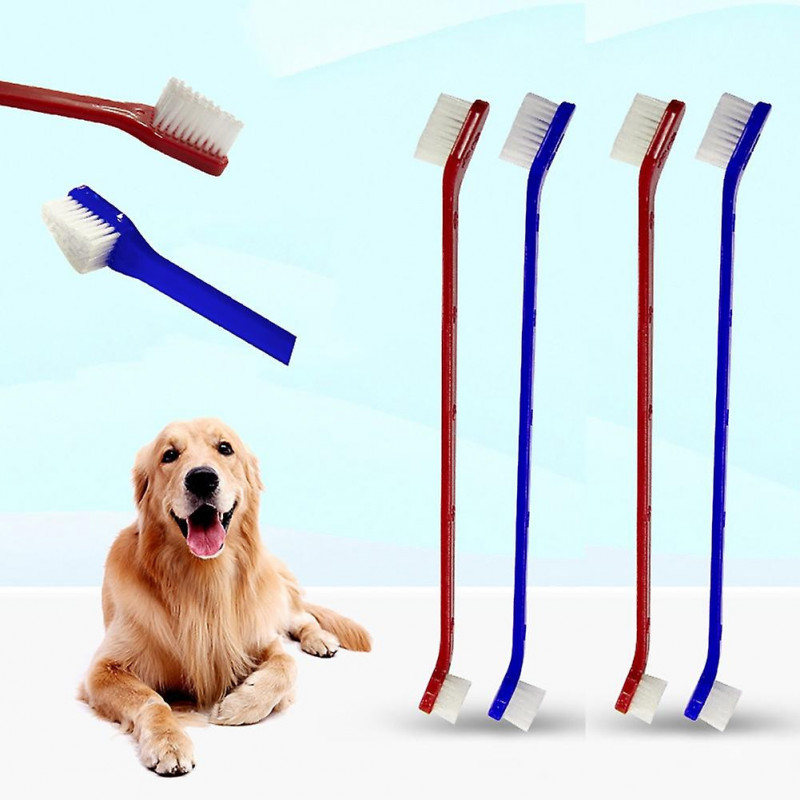 3 x Double-end Toothbrush Pet Dog Puppy Dental Oral Teeth Cleaning Care Soft Brush