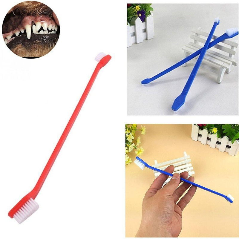 3 x Double-end Toothbrush Pet Dog Puppy Dental Oral Teeth Cleaning Care Soft Brush