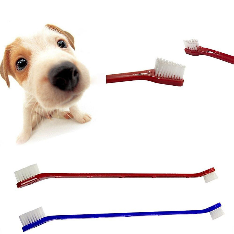 3 x Double-end Toothbrush Pet Dog Puppy Dental Oral Teeth Cleaning Care Soft Brush