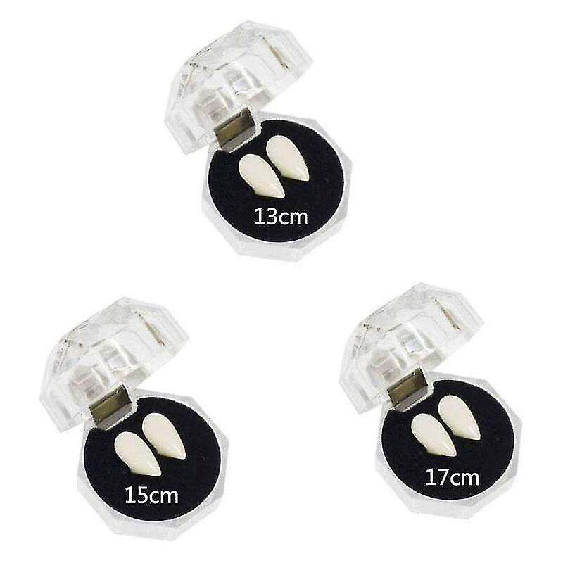 Pairs Vampire Teeth / Fangs Kit, 3 Sizes Custom Fake Dentures With Toothpaste Glue