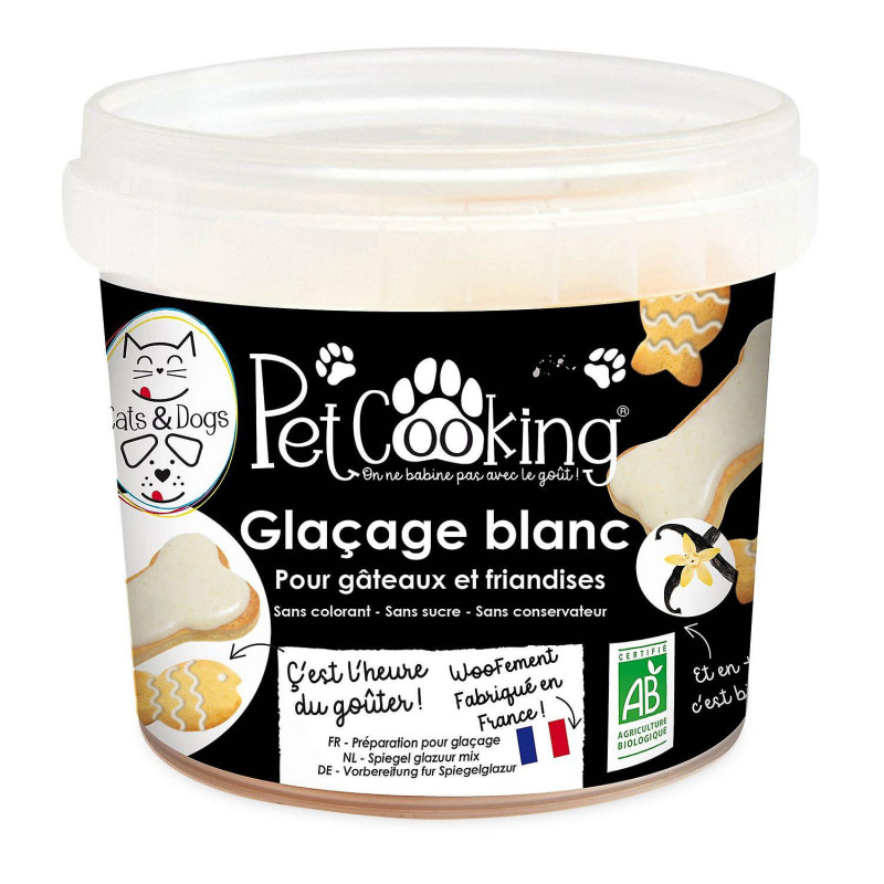 Glaçage blanc pour chiens et chats friandises 150 g