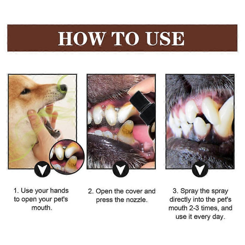 Pet Oral Spray Teeth Cleaning For Dogs & Cats Bad Breath Tartar Plaque Removal Teeth Cleaning Spray